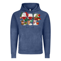 Vintage Denim Christmas Wine Glasses Vintage Hoodie - MaliasSmallBusiness