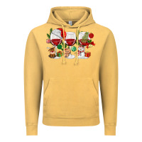 Vintage Mustard Christmas Wine Glasses Vintage Hoodie - MaliasSmallBusiness