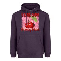 Plum I like you cherry much Valentine's Day Heavyweight Hoodie - FaDigitalArtStudio