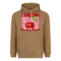 Toasted Coconut I like you cherry much Valentine's Day Heavyweight Hoodie - FaDigitalArtStudio