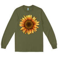 Army Green sunflower Long Sleeve Tee - BarkalooDesign