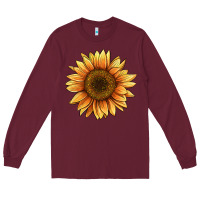 Burgundy sunflower Long Sleeve Tee - BarkalooDesign