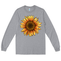 Heather Grey sunflower Long Sleeve Tee - BarkalooDesign