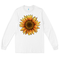 White sunflower Long Sleeve Tee - BarkalooDesign