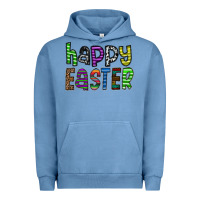 Pigment Pebble Blue Happy Easter Urban Hoodie - CowhideDigitalArt