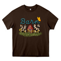 Chocolate Brown barn mom sunflower Heavy Core Tee - NancyCooperArtShop