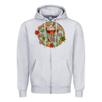 Heather Grey pumpkin spice and livin my best life Zipper Hoodie - CowGirlArtShop