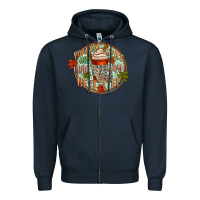 Navy pumpkin spice and livin my best life Zipper Hoodie - CowGirlArtShop