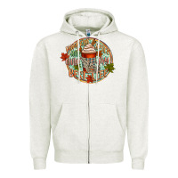 Oatmeal Heather pumpkin spice and livin my best life Zipper Hoodie - CowGirlArtShop