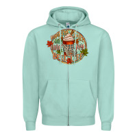 Seafoam pumpkin spice and livin my best life Zipper Hoodie - CowGirlArtShop