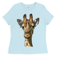 Baby Blue giraffe head Ladies Tee - LillyAllenDesigns