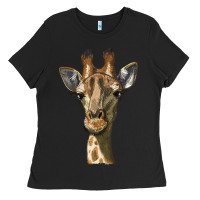 Black giraffe head Ladies Tee - LillyAllenDesigns