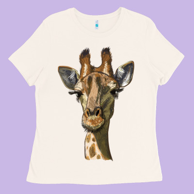 Giraffe Head Ladies Tee Designed By Lillyallendesigns