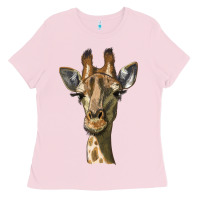 Bubblegum Pink giraffe head Ladies Tee - LillyAllenDesigns