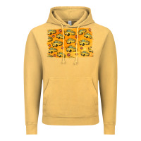 Vintage Mustard School Bus Pattern Vintage Hoodie - Jasminsmagicworld