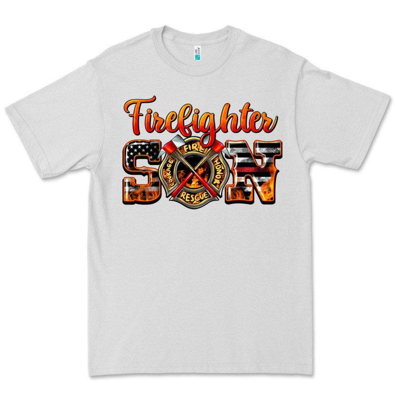 American Flag Firefighter Son Premium Tee by LillyAllenDesigns | Teevron