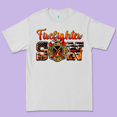 American Flag Firefighter Son Premium Tee Designed By Lillyallendesigns