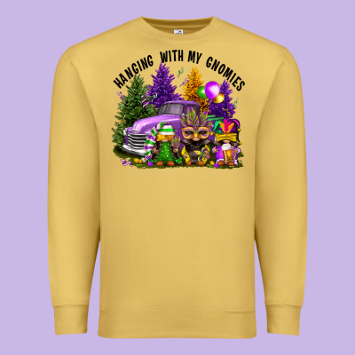 Mardi Gras Hanging With My Gnomies Premium Sweatshirt Designed By Fadigitalartstudio