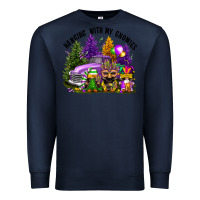 Navy mardi gras hanging with my gnomies Premium Sweatshirt - FaDigitalArtStudio