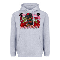 Heather Grey My dog is my Valentine's Day Heavyweight Hoodie - FaDigitalArtStudio