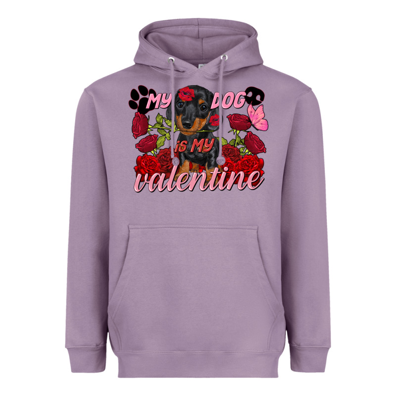 My Dog Is My Valentine's Day Heavyweight Hoodie by FaDigitalArtStudio | Teevron