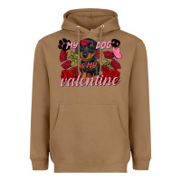 Toasted Coconut My dog is my Valentine's Day Heavyweight Hoodie - FaDigitalArtStudio