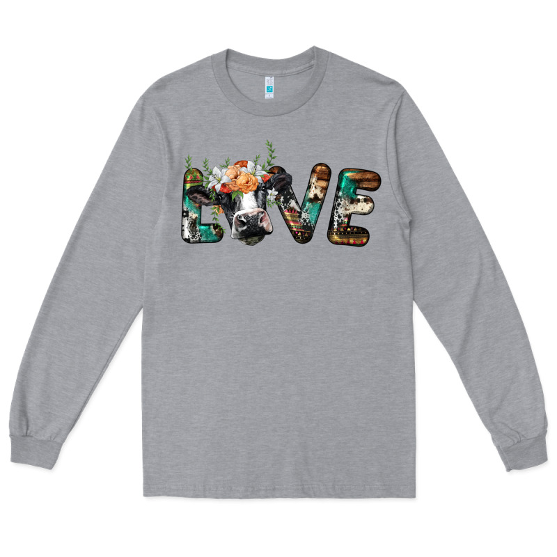 Love With Holstein Cow Long Sleeve Tee by BarkalooDesign | Teevron
