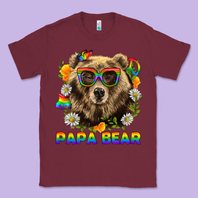 Papa Bear Pride Lgbtq+ Classic Tee Designed By Bundleandbundleshop