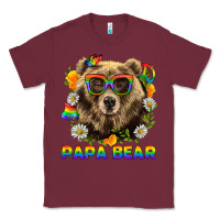 Burgundy Papa Bear Pride LGBTQ+ Classic Tee - BundleAndBundleShop