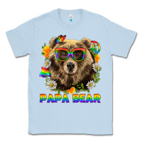 Dusty Blue Papa Bear Pride LGBTQ+ Classic Tee - BundleAndBundleShop