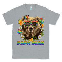 Heather Grey Papa Bear Pride LGBTQ+ Classic Tee - BundleAndBundleShop