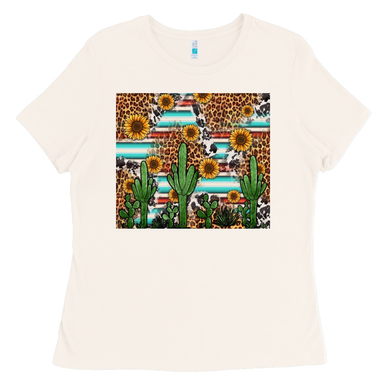 Western Cactus And Sunflowers Ladies Tee by Jasminsmagicworld | Teevron
