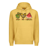 Antique Gold peace love watermelon Premium Hoodie - JahusDesignShop
