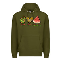 Army Green peace love watermelon Premium Hoodie - JahusDesignShop