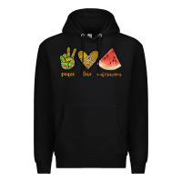 Black peace love watermelon Premium Hoodie - JahusDesignShop