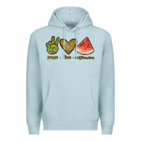 Blue Mist peace love watermelon Premium Hoodie - JahusDesignShop
