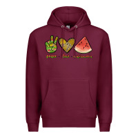 Burgundy peace love watermelon Premium Hoodie - JahusDesignShop