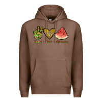 Chestnut peace love watermelon Premium Hoodie - JahusDesignShop
