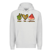 Dove Grey peace love watermelon Premium Hoodie - JahusDesignShop