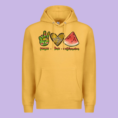 Peace Love Watermelon Premium Hoodie Designed By Jahusdesignshop