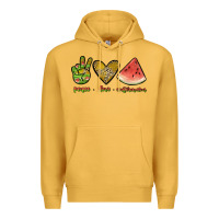 Mustard peace love watermelon Premium Hoodie - JahusDesignShop