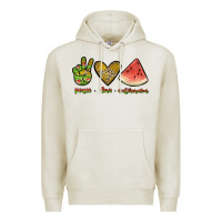 Oatmeal Heather peace love watermelon Premium Hoodie - JahusDesignShop