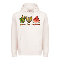 Pale Pink peace love watermelon Premium Hoodie - JahusDesignShop