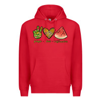 Red peace love watermelon Premium Hoodie - JahusDesignShop