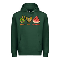 Sports Green peace love watermelon Premium Hoodie - JahusDesignShop