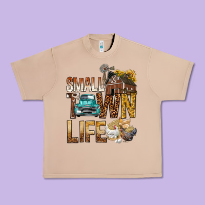 Small Town Life Urban Heavy Tee Designed By Bundleandbundleshop