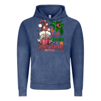 Vintage Denim Pink Christmas hot cocoa and christmas movies Vintage Hoodie - NancyCooperArtShop