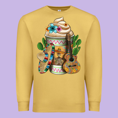 Mexican Hot Coffee Cup Premium Sweatshirt Designed By Fadigitalartstudio