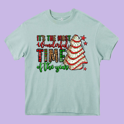 It's The Most Wonderful Time Of The Year Christmas Tree Cake Heavy Core Tee Designed By Jasminsmagicworld