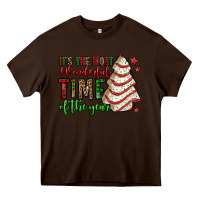 Chocolate Brown it's the most wonderful time of the year christmas tree cake Heavy Core Tee - Jasminsmagicworld